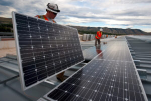 solar panels being installed