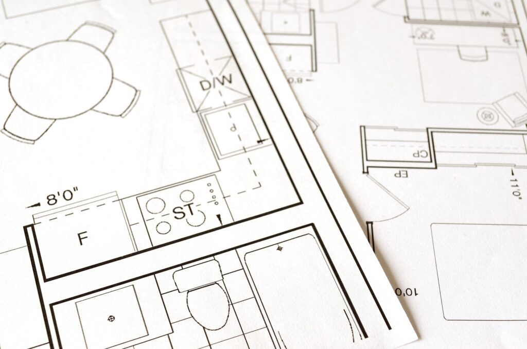 architectural drawing for a kitchen remodel