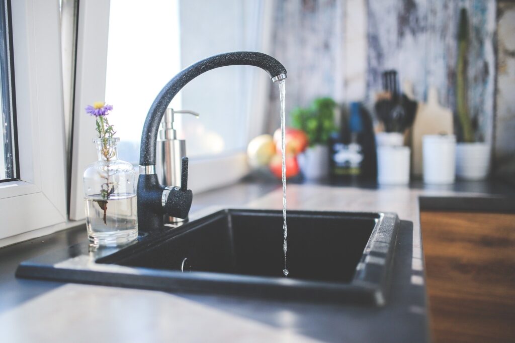 Black faucet for kitchen remodel
